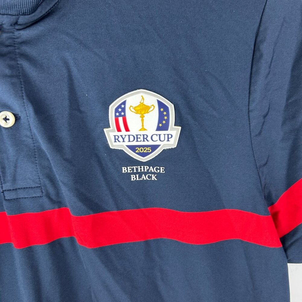 RYDER CUP 2025 POLO SHIRT RALPH LAUREN GOLF GIFT BETHPAGE Blue WOMENS LARGE EUC - Picture 2 of 12